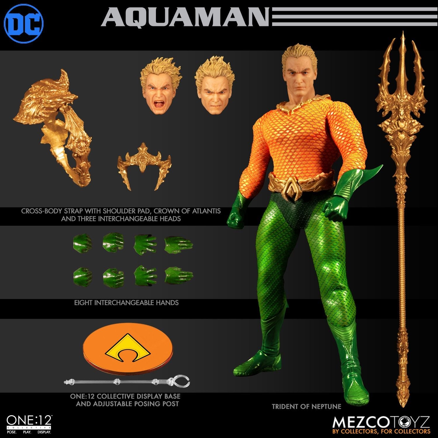 Mezco Aquaman One: 12 Collective DC Comics Action Figure - Collectors Row Inc.