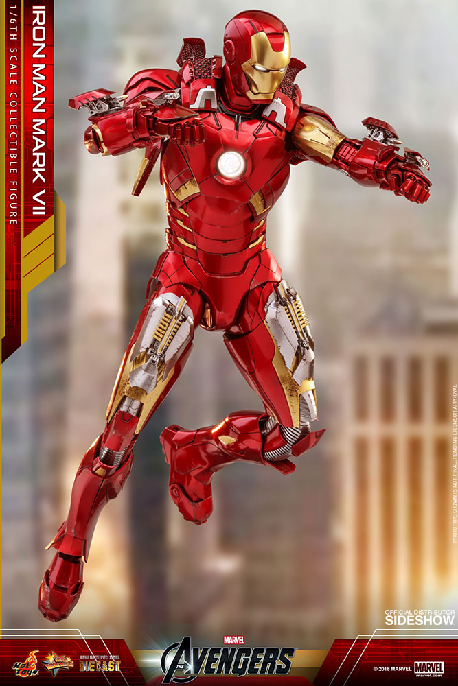 Hot Toys Iron Man Mark VII Avengers Marvel Diecast 1/6 Scale