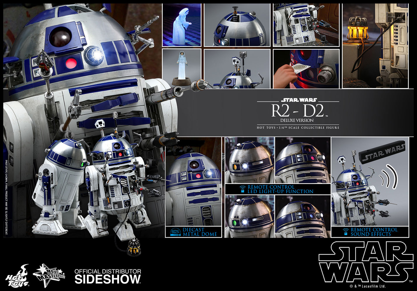 Hot Toys R2-D2 Deluxe Star Wars Sixth Scale Figure - Collectors Row Inc.